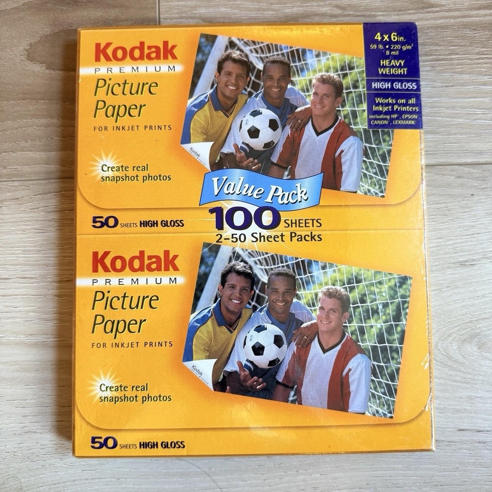 Kodak Photo Paper 4x6 Value Pack 100 Sheets High Gloss Heavy Weight Sealed 2002